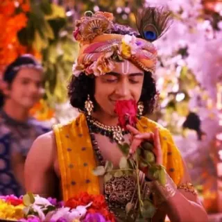 🌹 b06755b0 Krishna Hinduism, religion, Krishna, deity, Indian culture, spiritual, flower telegram sticker