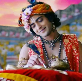 ✍ f647e71b Krishna Indian culture, Hinduism, god, deity, religious, traditional clothing telegram sticker