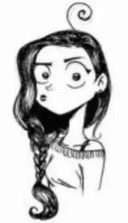 😳 0e3ec6cb dessin animé, fille, tresse, personnage, dessin, illustration whatsapp sticker