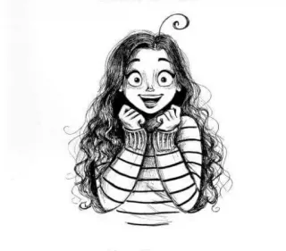 😱 5487f1bb dessin animé, fille, illustration, mignon, femme, souriant whatsapp sticker