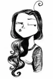 😑 c737252e dessin animé, fille, illustration, croquis, dessin, portrait whatsapp sticker