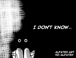 😱 4e9250e3 I DON'T KNOW.. Cartoon, Tekening, Expressie, Verdrietig, Ogen, Handen telegram sticker