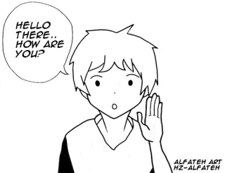 😇 8543ddfd HELLO THERE.. HOW ARE YOU? groet, hallo, anime, manga, cartoon telegram sticker