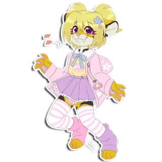 🎵 315d9072 Furry, Anthro, Tigre, Bonito, Kawaii, Adesivo, Desenho animado telegram sticker