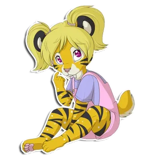 👈 dc402ae4 Furry, Antropomórfico, Tigre, Animal, Desenho animado, Ilustração, Personagem, Fofo telegram sticker