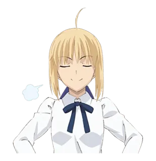 😙 69325956 Saber Fate/stay night อนิเมะ, มังงะ, ดาบ, ตัวละคร, ผมบลอนด์ telegram sticker