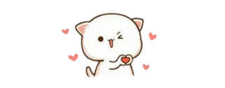 😉 0e163ff3 chat, mignon, amour, cœur, kawaii, autocollant telegram sticker