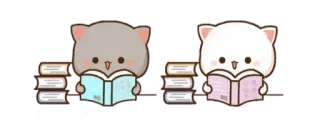 📚 3c1350f0 chat, livre, lecture, mignon, kawaii telegram sticker