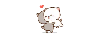 🤗 e8637a6b amour, chats, câlin, mignon, animaux, kawaii telegram sticker
