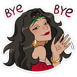 👋 22c7c902 BYE BYE 女性, 手を振る, さようなら, バイバイ, 漫画, ステッカー telegram sticker
