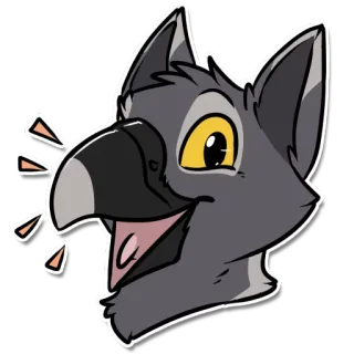 😀 31d0357b pájaro, dibujo animado, animal, lindo, pegatina, peludo telegram sticker