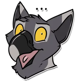 😦 bf567052 ... Dibujo animado, Animal, Lobo, Perro, Lindo, Pegatina telegram sticker