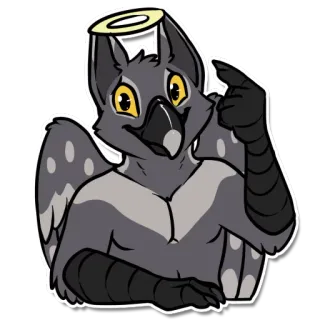 😇 facd48fc Antro, Pájaro, Animal, Dibujo animado, Personaje, Furry telegram sticker