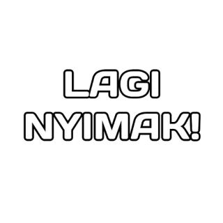 😎 046f4183 LAGI NYIMAK! luisteren, Indonesisch, tekst, zwart wit telegram sticker