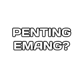 😎 1acde220 PENTING EMANG? tekst, wit, zwart, vraag telegram sticker