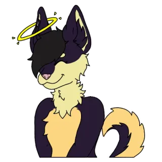 😇 65a34017 Hund, Heiligenschein, süß, Tier, Aufkleber, Cartoon whatsapp sticker