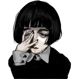 🤦‍♀ 599c675d sad, woman, crying, melancholy, gothic, emotional, portrait telegram sticker