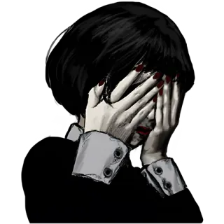🤦‍♀ 5da7eb36 woman, sadness, emotional, portrait, illustration, dark telegram sticker