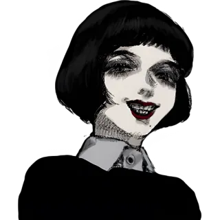 ☺️ 9ea14cce woman, drawing, portrait, art telegram sticker