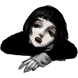 🙄 d0f1a8ab woman, portrait, art, illustration, vintage, retro, fashion telegram sticker