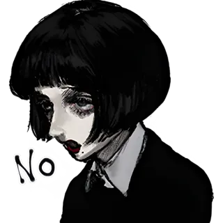 ❌ e860df95 NO no, woman, gothic, dark, art, sticker telegram sticker