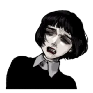 🥶 1ce0ad57 emocional, arte, retrato, gótico, triste, dibujo whatsapp sticker