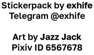 📃 17340f3c Stickerpack by exhife
Telegram @exhife
Art by Jazz Jack
Pixiv ID 6567678 telegram sticker