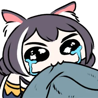 😭 e4b33fc6 애니메이션, 울음, 슬픈, 귀여운, 고양이 소녀 telegram sticker