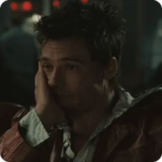 🌟 720343c0 Tyler Durden Fight Club Clube da Luta, Tyler Durden, Brad Pitt, filme, entediado whatsapp sticker