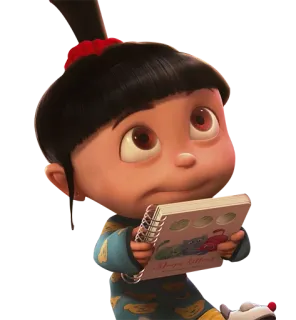 😕 a56e6e83 Agnes Despicable Me Sleep Kitties kartun, lucu, cewek, tidur, film whatsapp sticker