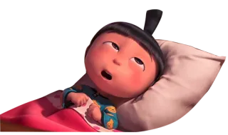 🙊 e37fb1df Agnes Despicable Me mengantuk, lelah, kartun, gadis, tempat tidur whatsapp sticker