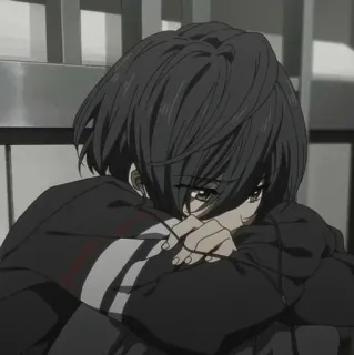 🌟 04bf30d9 Anime, Sedih, Karakter, Monokrom, Remaja whatsapp sticker