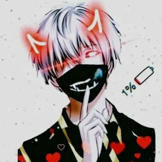 🌟 d1c891ca Anime, Iblis, Topeng, Baterai lemah, Seni digital whatsapp sticker