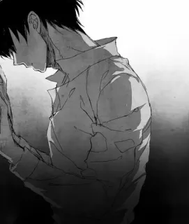 🌟 dfbd1e55 Anime, Manga, Sedih, Monokrom, Gambar whatsapp sticker