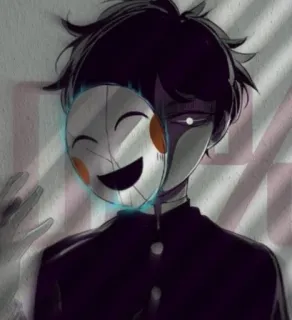 💔 9b18f2a1 애니메이션, 마스크, 어두운, 무서운, 소년 telegram sticker