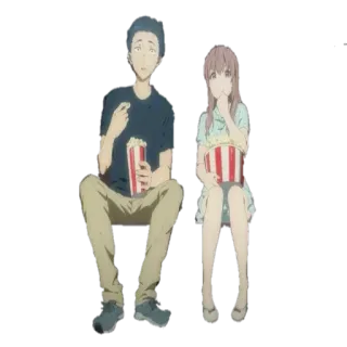 😚 fba91738 Anime, Película, Pareja, Palomitas, Sentado, Animación, Viendo telegram sticker
