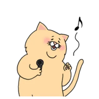 😊 09ec3f88 gato, cantando, micrófono, lindo, animal telegram sticker