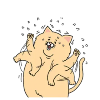 😣 0b255ca6 gato, dibujos animados, animal, lindo, emocionado, feliz telegram sticker