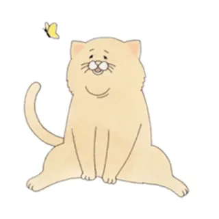 😌 57ab28ab gato, animal, lindo, dibujos animados, mariposa, pegatina, esponjoso, animal doméstico telegram sticker