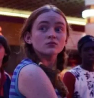 😟 9c5f1af4 Max Mayfield Stranger Things Max Mayfield, Stranger Things, serie TV, anni '80, personaggio, ragazza telegram sticker