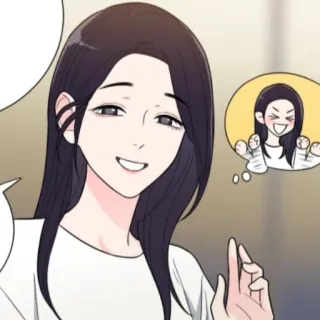 😩 a5439a10 mujer, dibujo animado, sonrisa, lindo, feliz whatsapp sticker