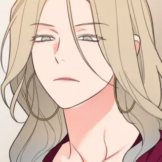 😩 c1b3e12c mujer, dibujo animado, inexpresiva, femenina, rubia whatsapp sticker