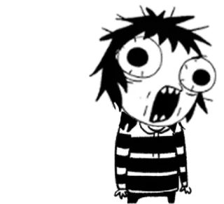 😱 2b29b043 卡通, 震惊, 惊讶, 黑白, 角色 telegram sticker