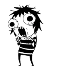 😱 a0a3eb04 卡通, 角色, 表情, 黑白, 贴纸 telegram sticker