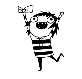 💵 cf1039ab 卡通, 庆祝, 喜悦, 兴奋, 角色, 黑白, 快乐 telegram sticker