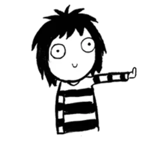 🖕 d7ad46f9 角色, 条纹衬衫, 卡通, 冒犯手势 telegram sticker