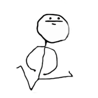 😐 d68b88f9 boneco palito, correndo, meme, engraçado telegram sticker