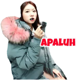 😡 dadae0a0 APALUH mujer, abrigo de invierno, pegatina, expresión, gesto, indonesio whatsapp sticker
