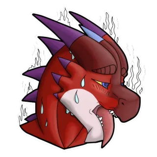 🔥 5bc04b20 龙, 卡通, 红色, 流汗, 幻想 telegram sticker