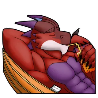 🍹 8cb98afa Hawaii Homewaii 龙, 拟人, 卡通, 饮料, 放松 telegram sticker